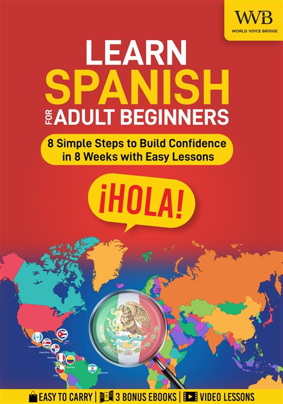 Learn Spanish for Adult Beginners, book cover