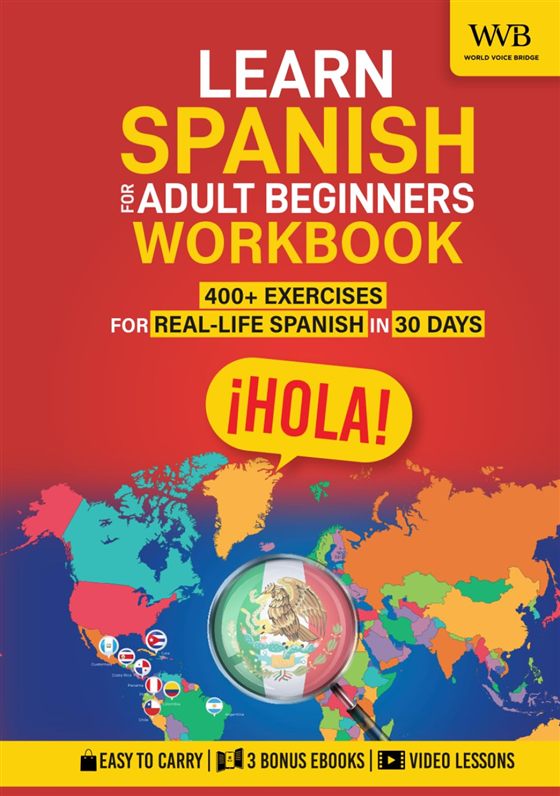 Learn Spanish for Adult Beginners Workbook cover
